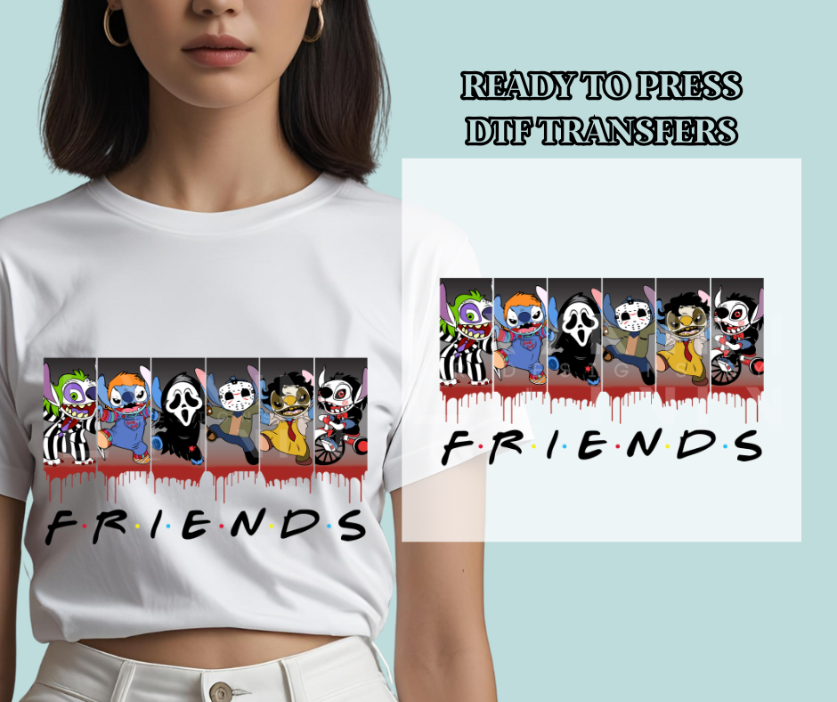 Halloween Friends Stitch Inspired DTF Print