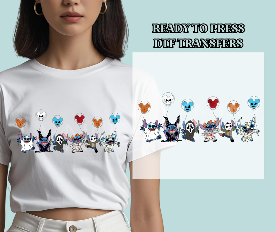 Halloween Stitch & Friends Inspired DTF Print