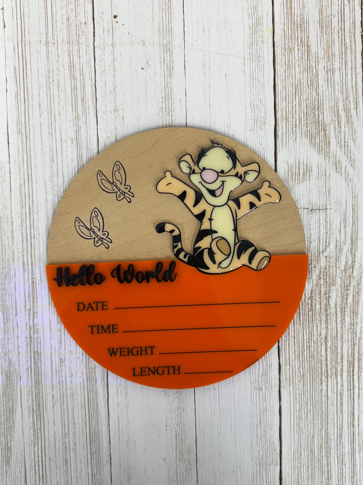 Baby Tigger Winnie The Pooh Inspired Baby Stats Sign