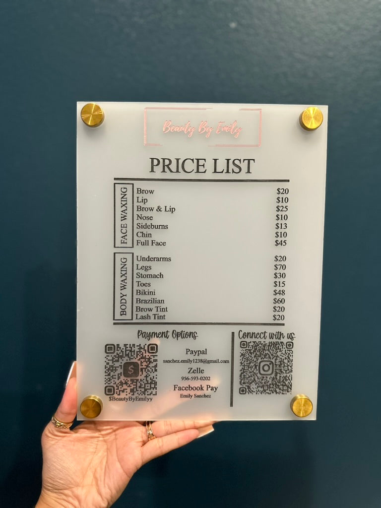 Business Price List