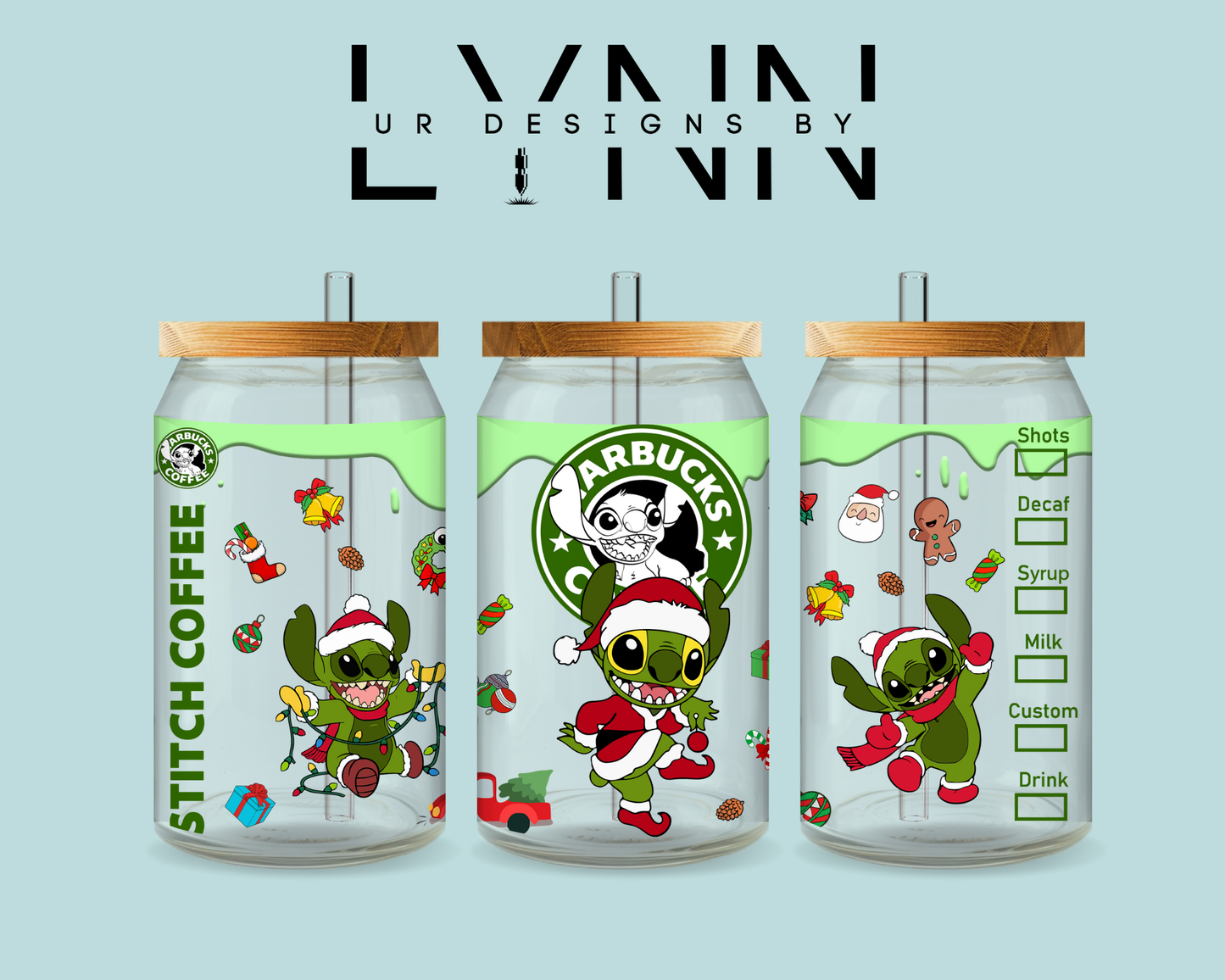 Grinch Stitch Inspired UVDTF Wrap