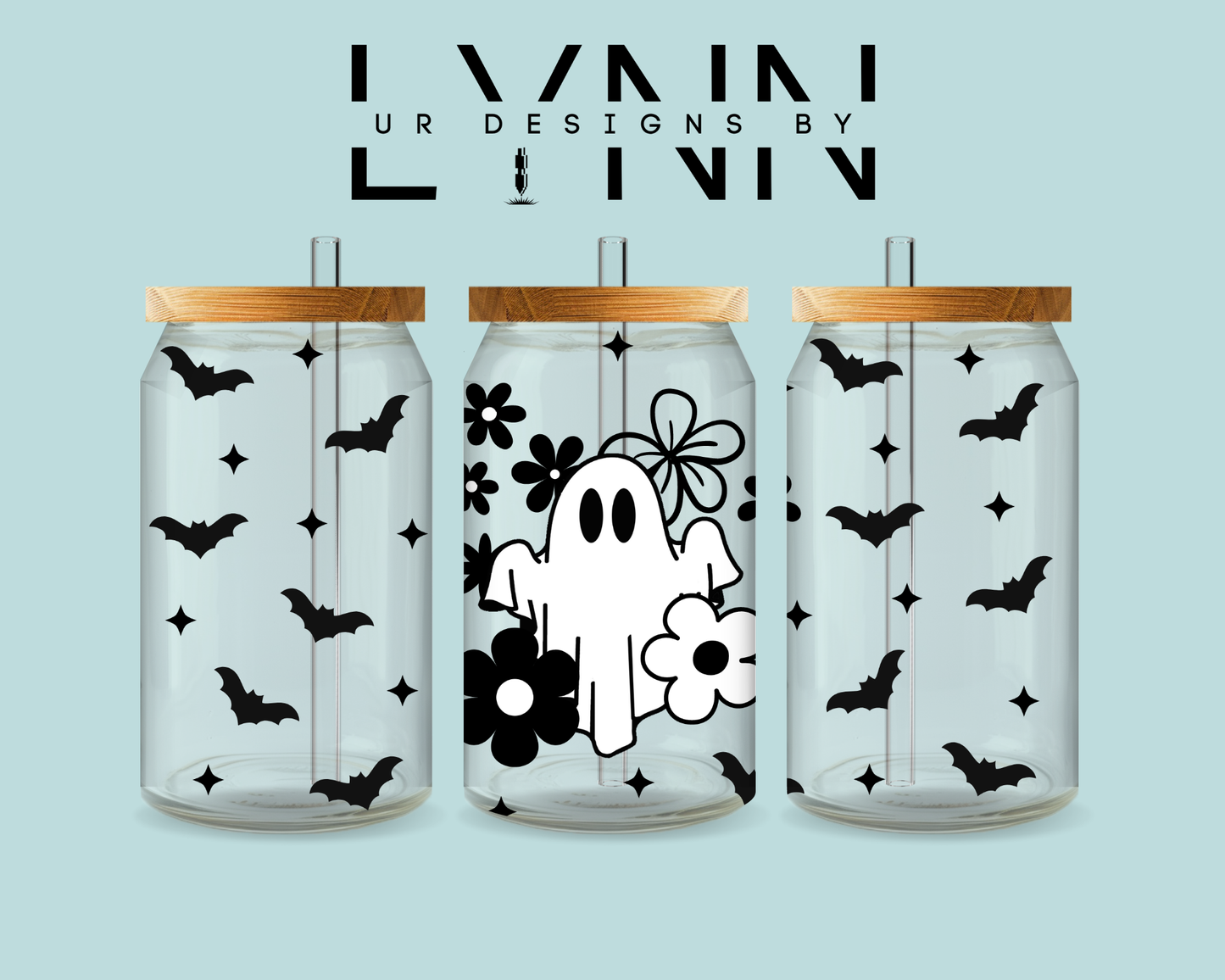 Halloween Ghost & Bats UVDTF Wrap