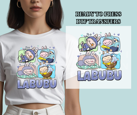 Sleeping Labubu Inspired DTF Print