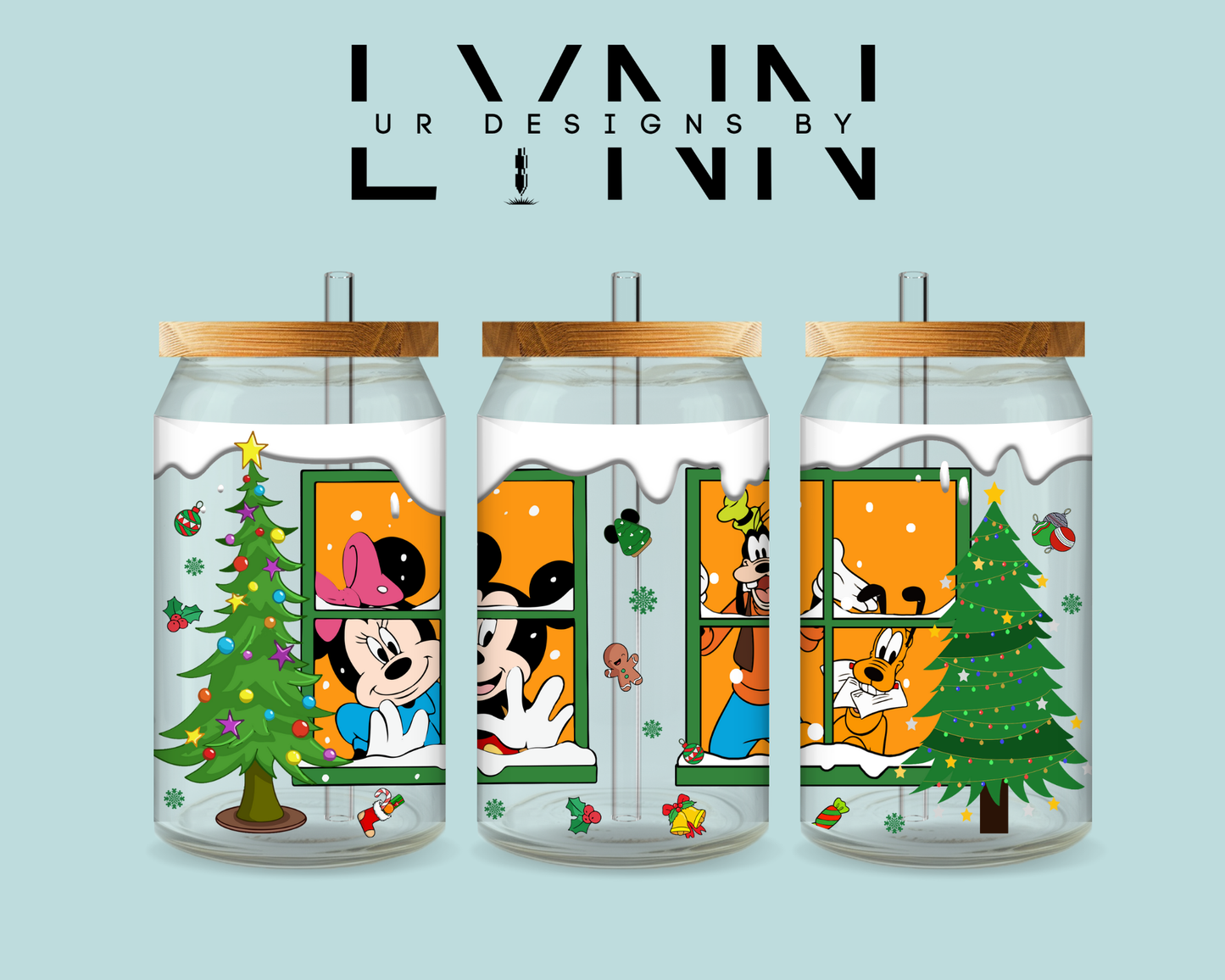 Christmas Window Mickey Inspired UVDTF Wrap