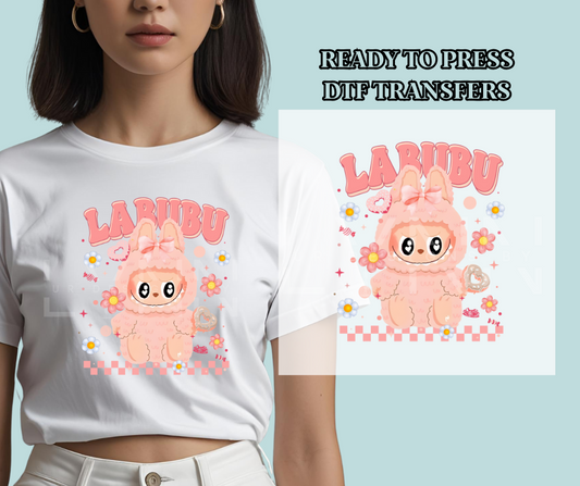 Pink Labubu Inspired DTF Print
