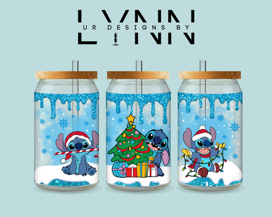 Blue Christmas Stitch Inspired UVDTF Wrap