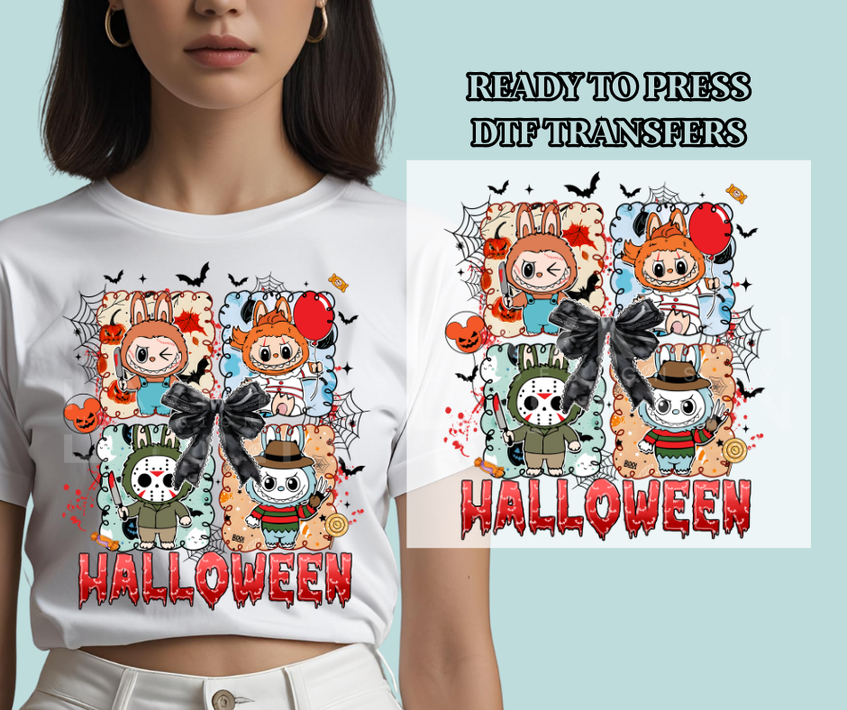 Halloween Coquette Labubu Inspired DTF Print