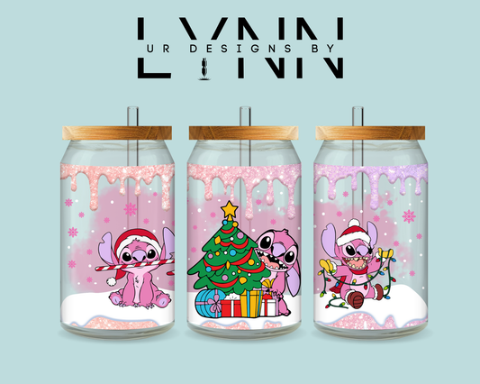 Pink Christmas Stitch Inspired UVDTF Wrap