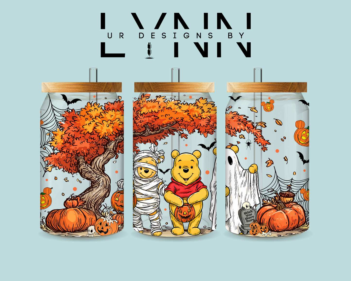 Halloween Winnie the Pooh Inspired UVDTF Wrap