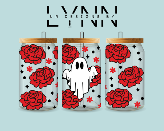 Halloween Ghost & Roses UVDTF Wrap