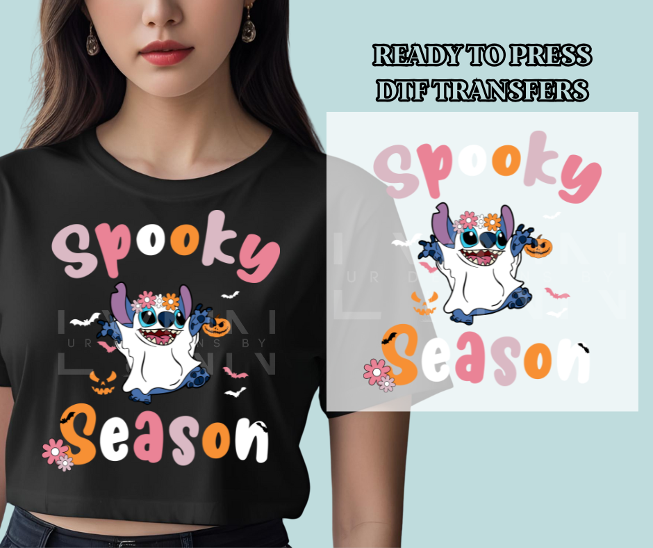 Halloween Spooky Season Stitch Inspired DTF Print