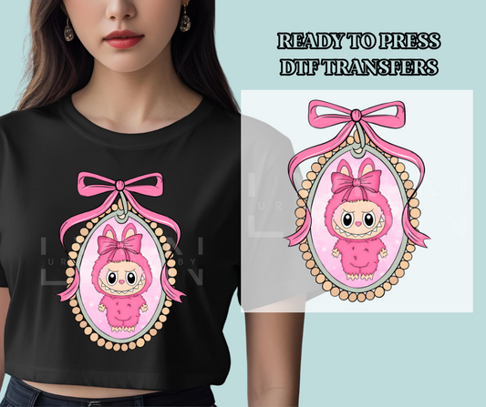 Pink Labubu Inspired DTF Print