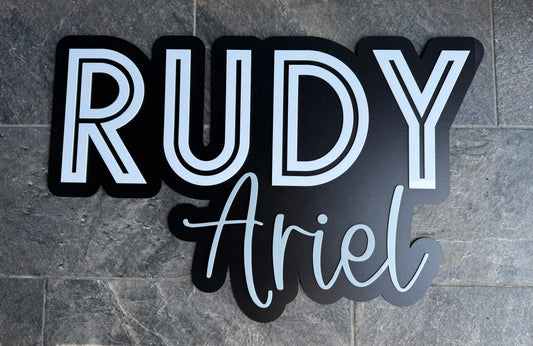 Wooden Layered Name Sign