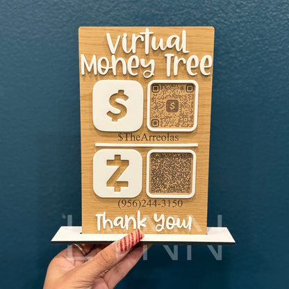 Virtual Money Tree QR Code Sign