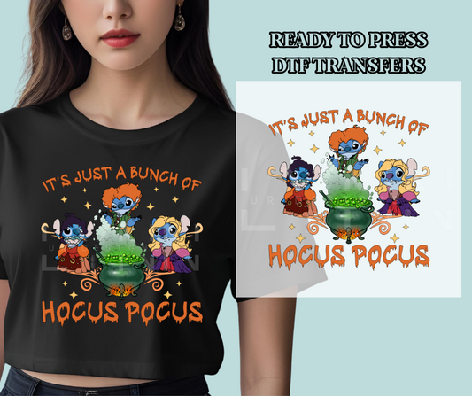 It's Just a Bunch of Hocus Pocus Stitch Inspired DTF Print