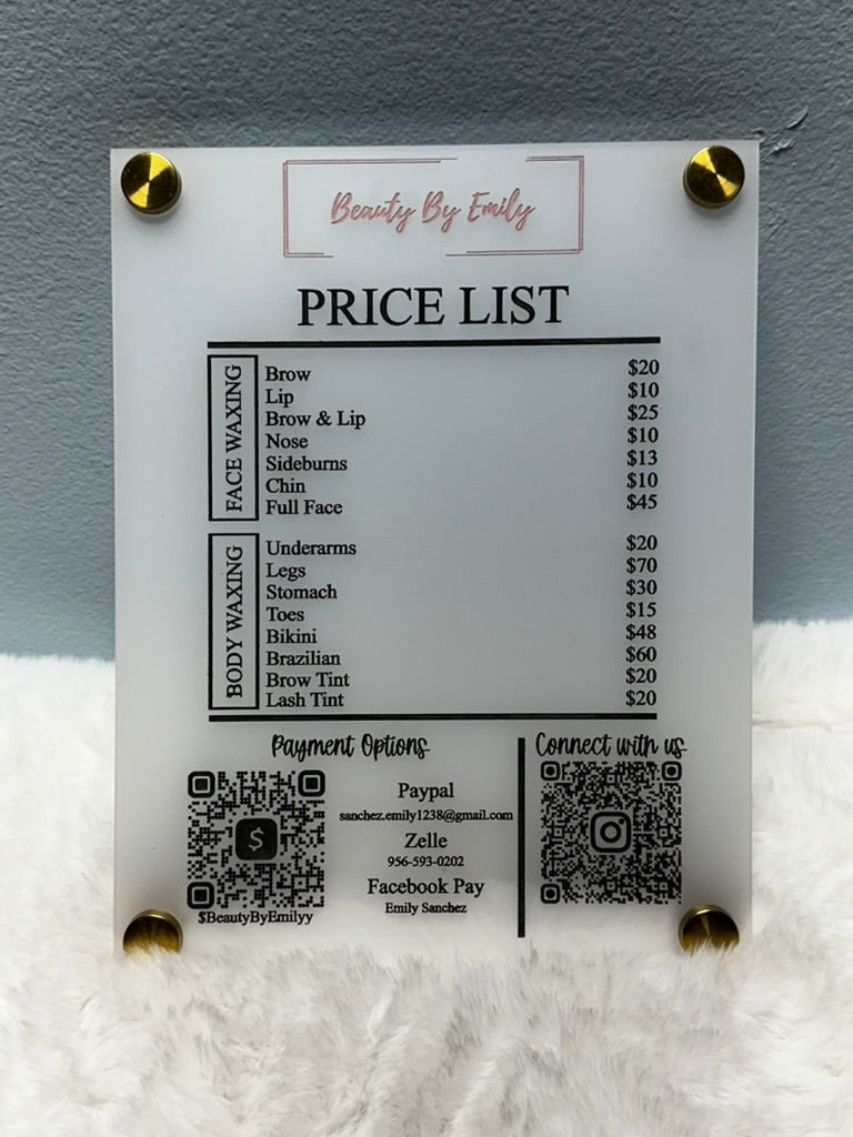 Business Price List