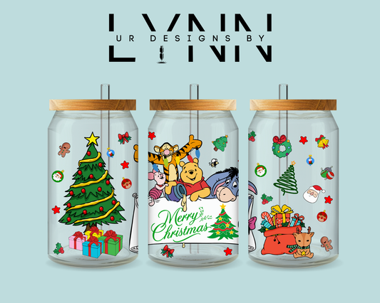 Christmas Winnie The Pooh Inspired UVDTF Wrap