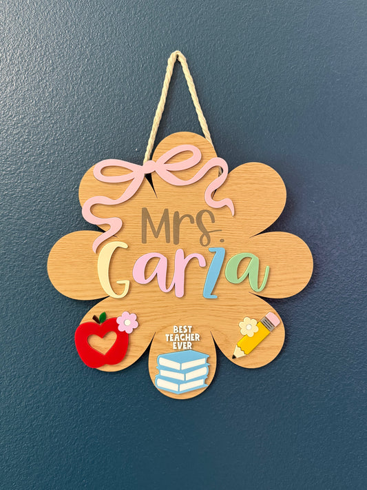 Coquette Teacher Door Sign