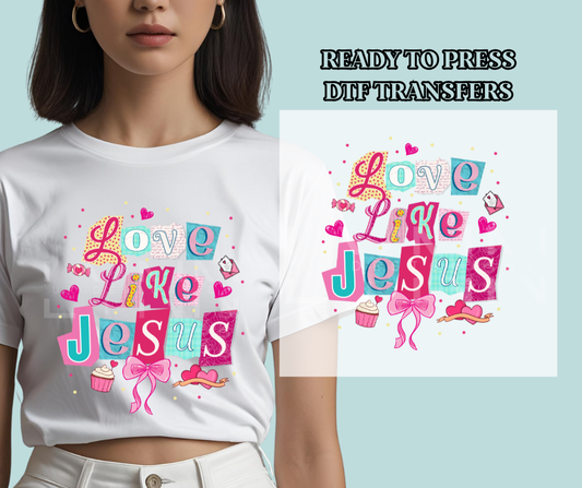 Love like Jesus Coquette Scrapbook- Valentine DTF Print