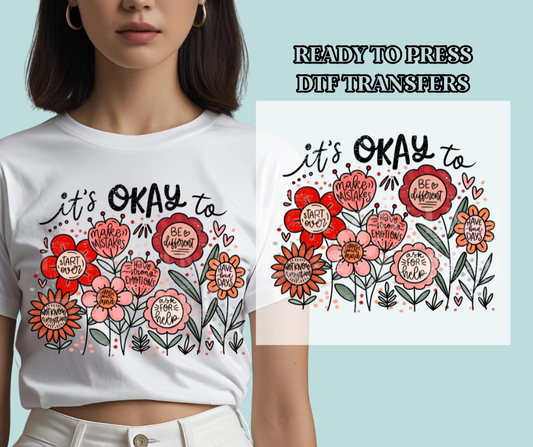 Blooming Garden Mental Health Reminders - DTF Print