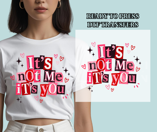It's Not Me It's You - Funny Valentine DTF Print