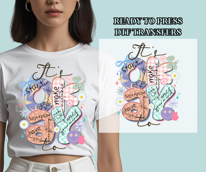 It's Okay - Gentle Mental Health Reminders - DTF Print