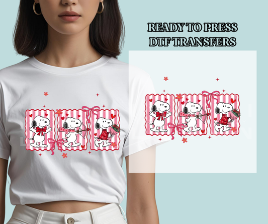 Snoopy Inspired Valentine Card Design - DTF Print