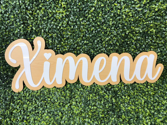 Wooden Layered Single Name Sign