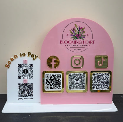 Custom 5 QR Code Scan To Pay Business Sign