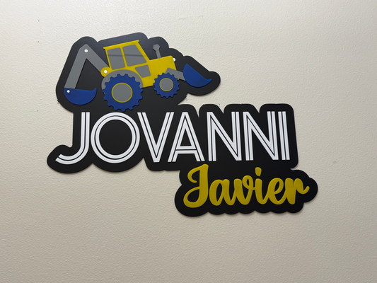 Construction Truck Name Wall Decor