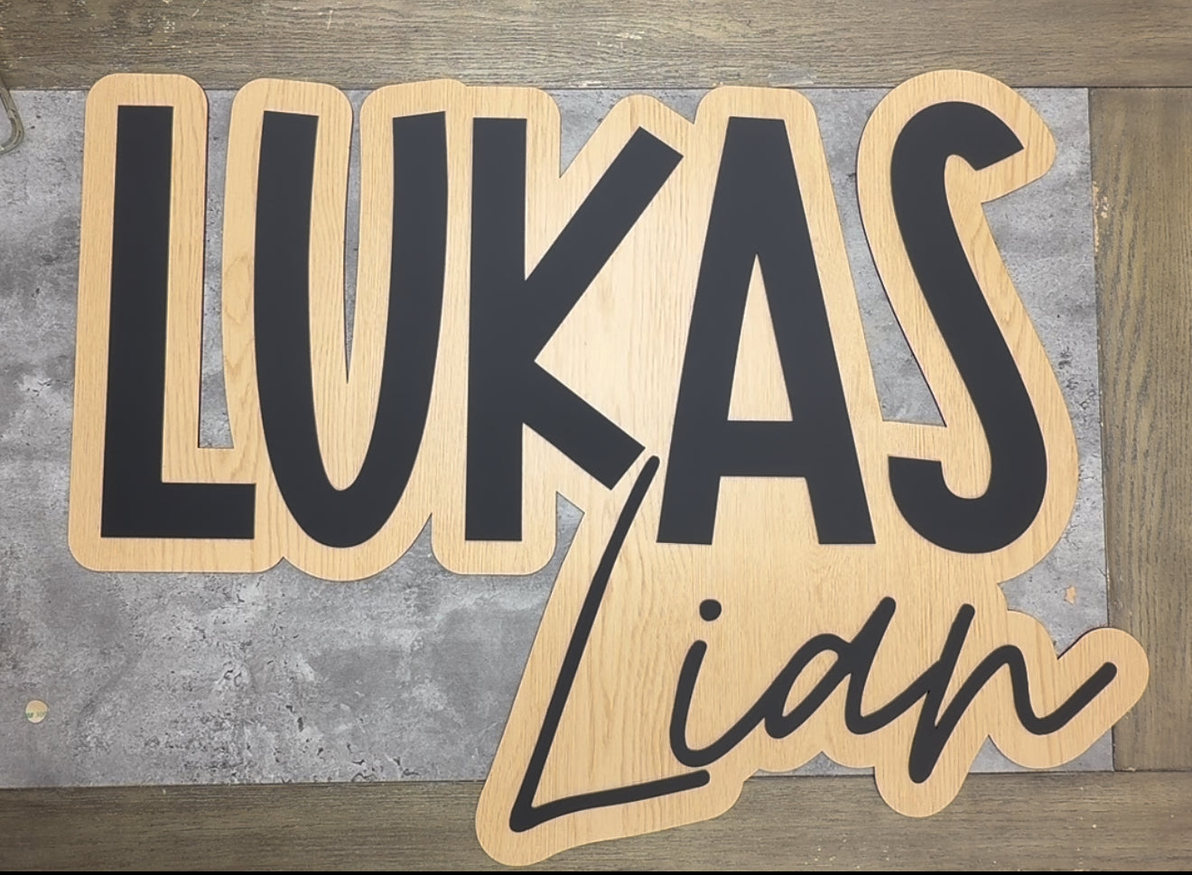 Wooden Layered Name Sign
