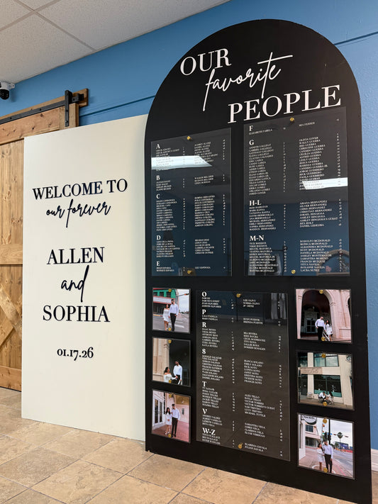 Custom Welcome Sign and Seating Chart - RGV ONLY